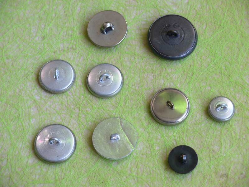 Boutons de couleur argentée - Ancre marine
