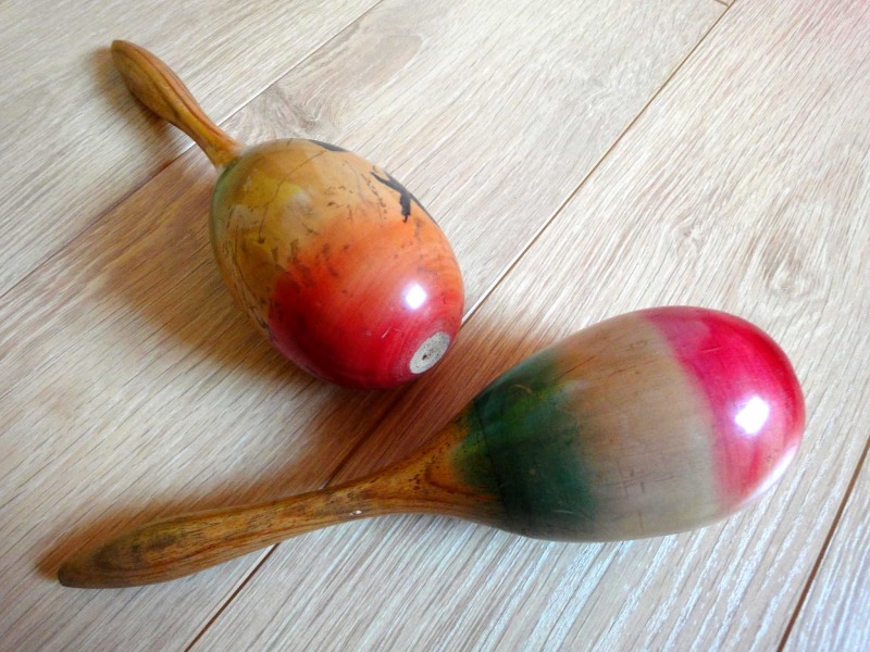 Maracas vintage en bois