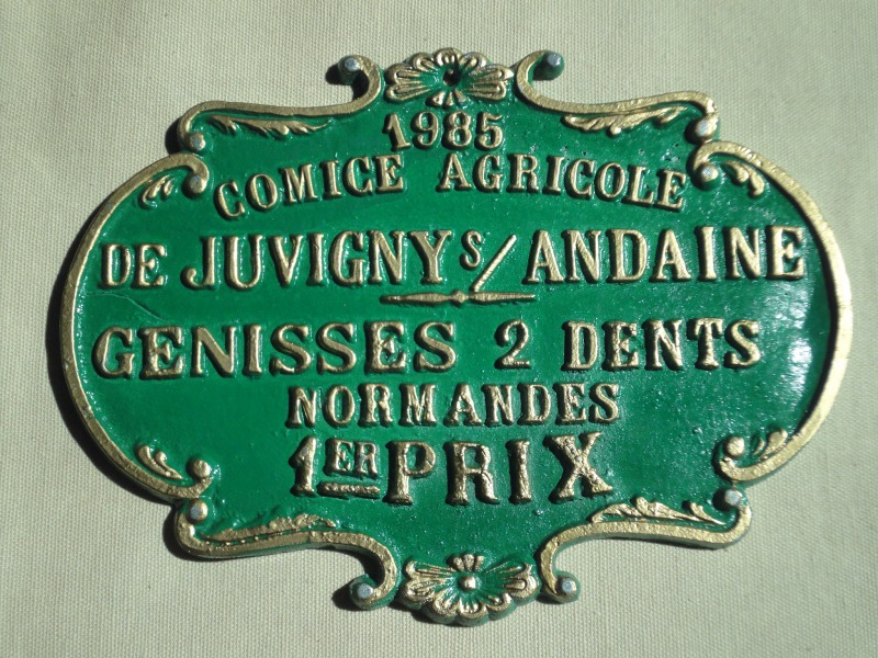 Plaque de concours agricole 1985