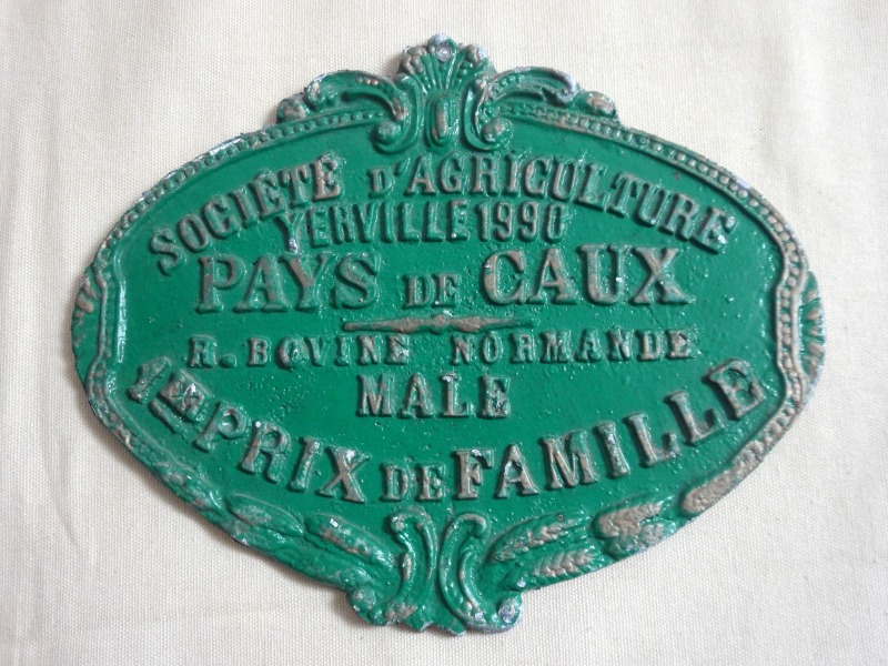 Plaque de concours agricole bovins 1990