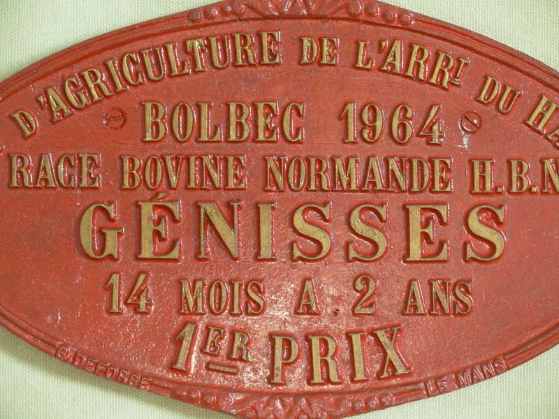 Plaque de concours agricole gnisses 1964