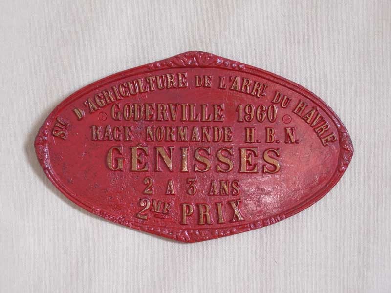 Plaque de concours agricole gnisses 1960