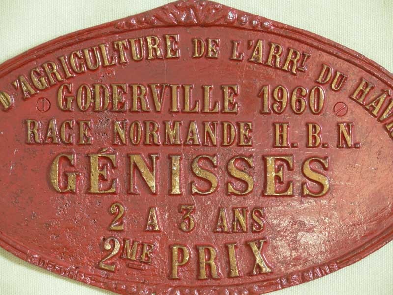 Plaque de concours agricole gnisses 1960