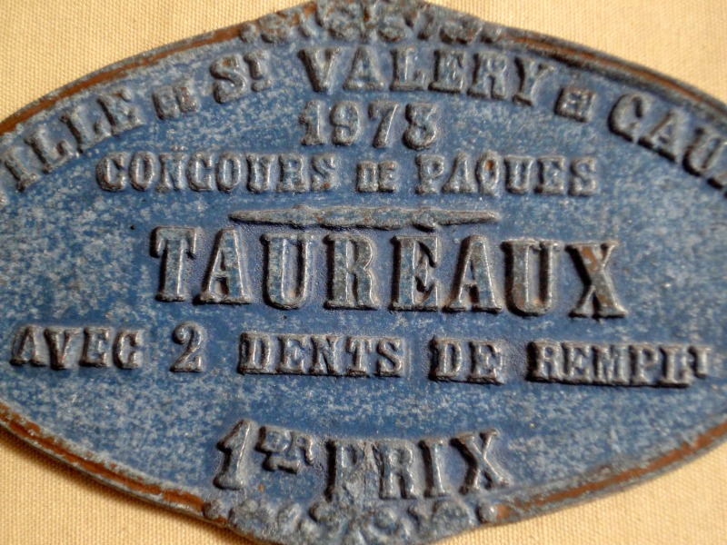 Plaque de concours agricole taureaux 1973