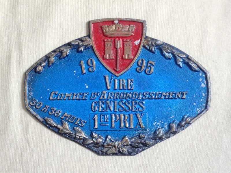 Plaque de concours agricole vaches génisses 1995