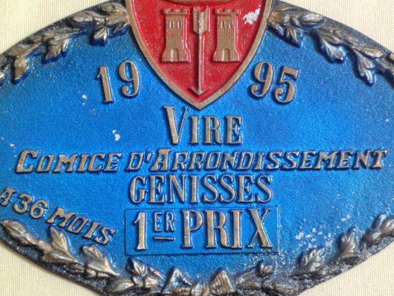 Plaque de concours agricole vaches génisses 1995