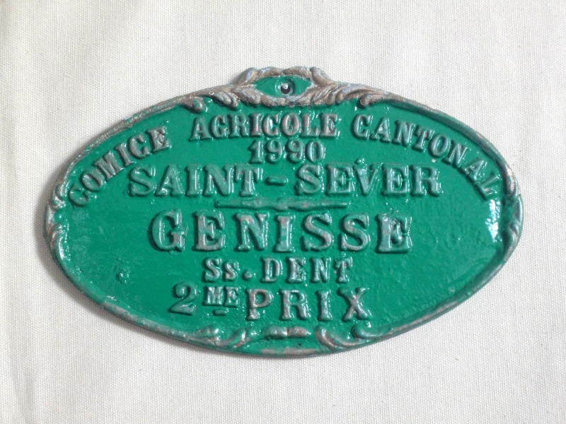 Plaque de concours agricole vaches génisses 1990