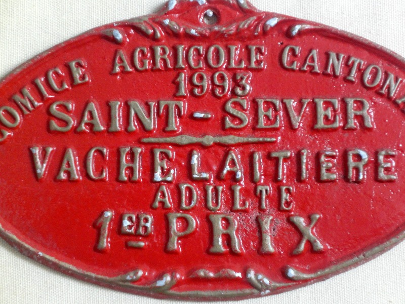 Plaque de concours agricole vaches à lait 1993