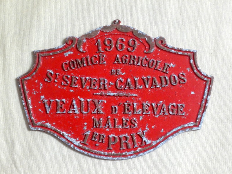 Plaque de concours agricole veaux 1969