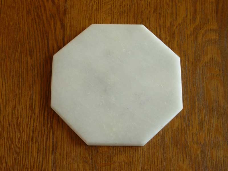 Vide-poche octogonal en marbre blanc